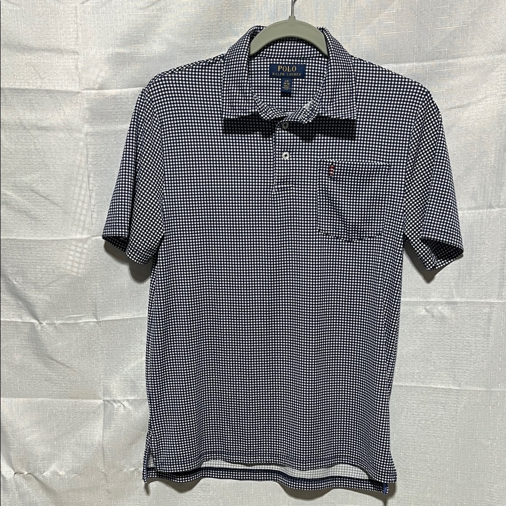 Polo Ralph Lauren Boys Gingham Plaid Pocket Lighthouse Polo
